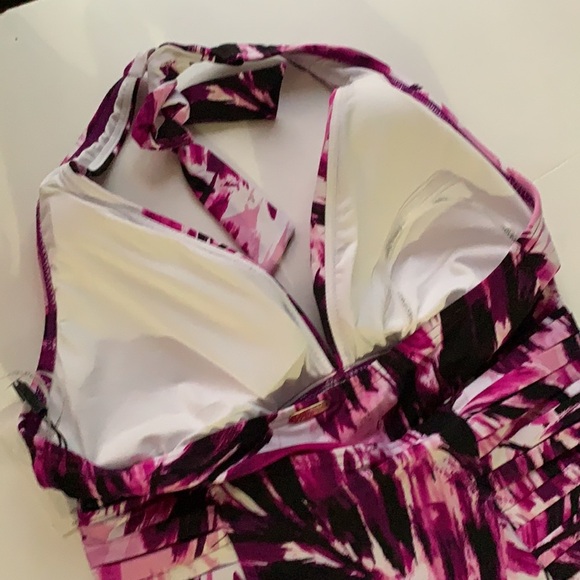 Calvin Klein Women's Side-Pleated Halter One-Piece - Picture 7 of 13